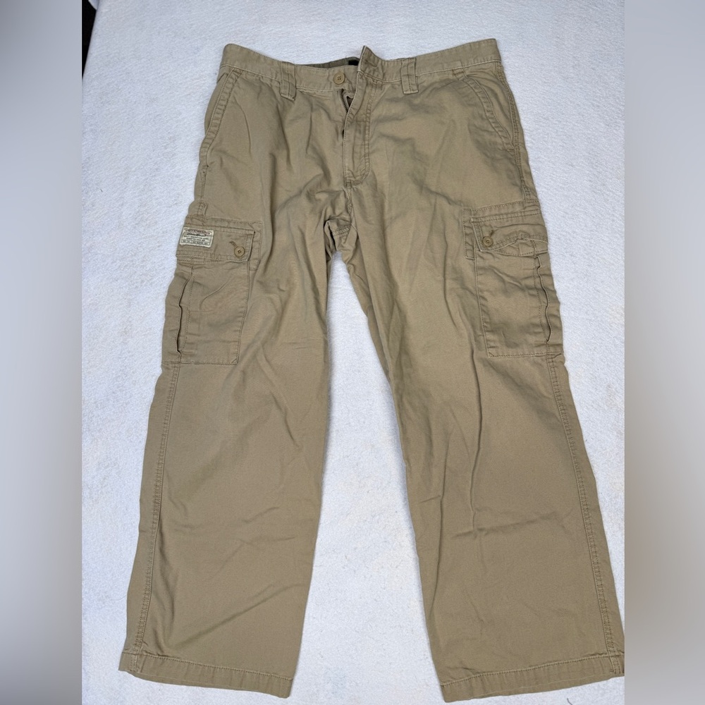 Eddie Bauer‎ Men’s 36x30 (measures 28) Tan 100% Cotton Cargo Pants